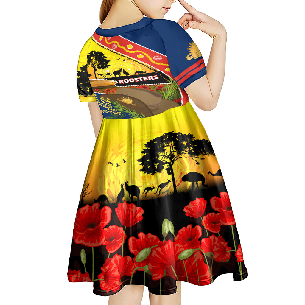 Roosters ANZAC Day Kid Short Sleeve Dress Rosemary Starring Night Style