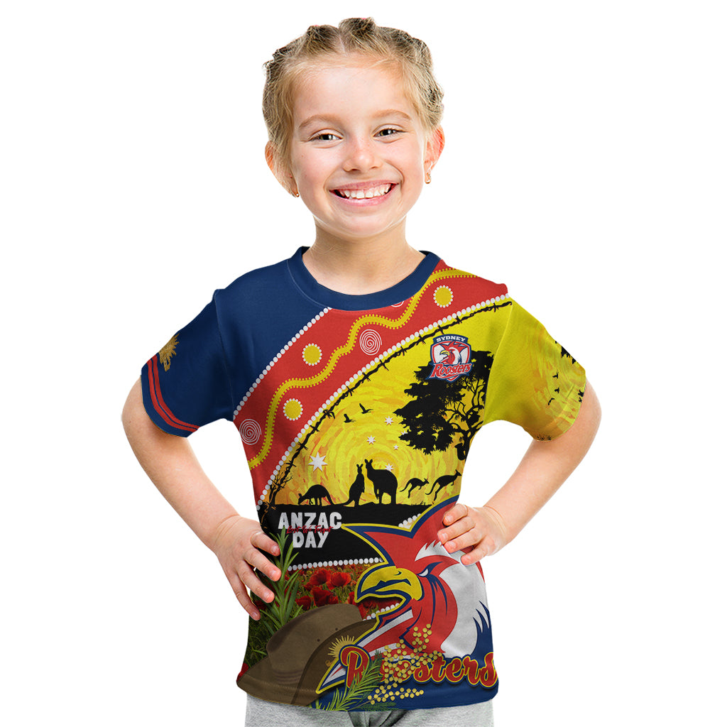 Roosters ANZAC Day Kid T Shirt Rosemary Starring Night Style
