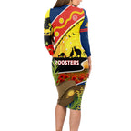 Roosters ANZAC Day Long Sleeve Bodycon Dress Rosemary Starring Night Style