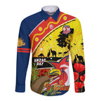 Roosters ANZAC Day Long Sleeve Button Shirt Rosemary Starring Night Style