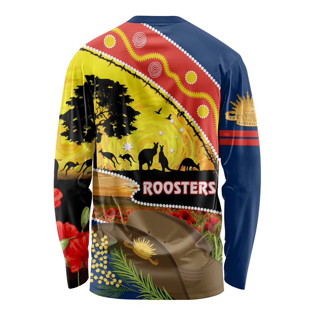 Roosters ANZAC Day Long Sleeve Shirt Rosemary Starring Night Style