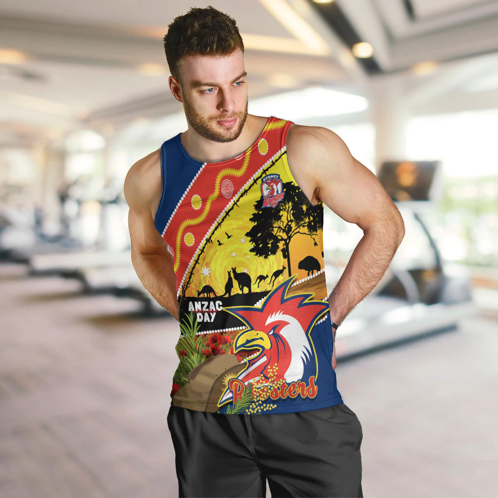 Roosters ANZAC Day Men Tank Top Rosemary Starring Night Style