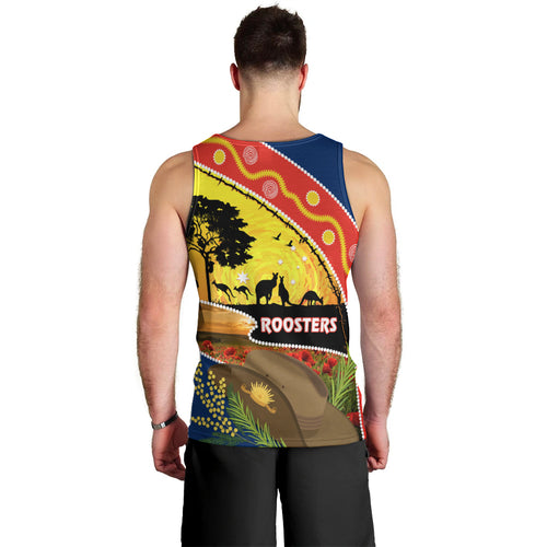 Roosters ANZAC Day Men Tank Top Rosemary Starring Night Style