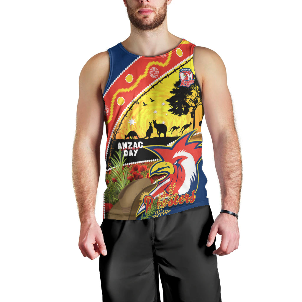 Roosters ANZAC Day Men Tank Top Rosemary Starring Night Style