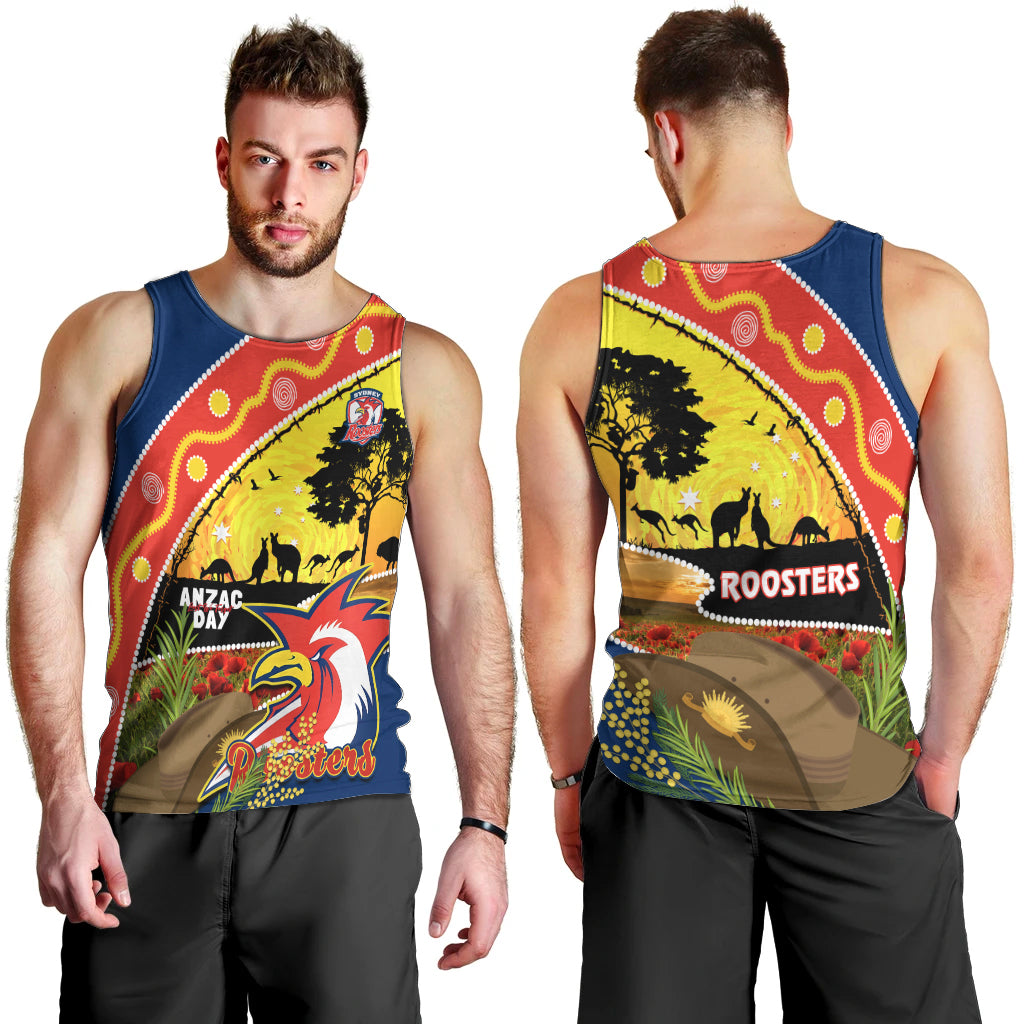 Roosters ANZAC Day Men Tank Top Rosemary Starring Night Style