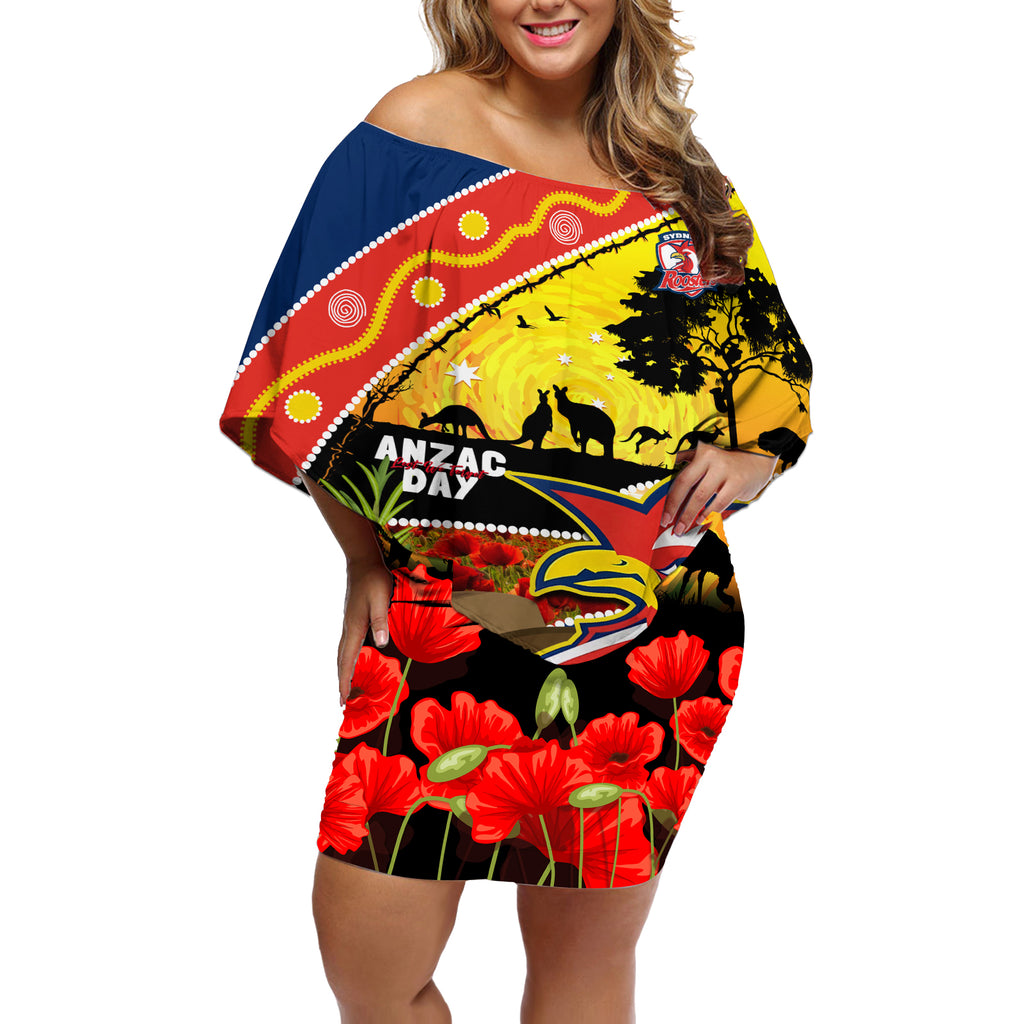 Roosters ANZAC Day Off Shoulder Short Dress Rosemary Starring Night Style