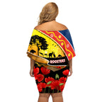 Roosters ANZAC Day Off Shoulder Short Dress Rosemary Starring Night Style