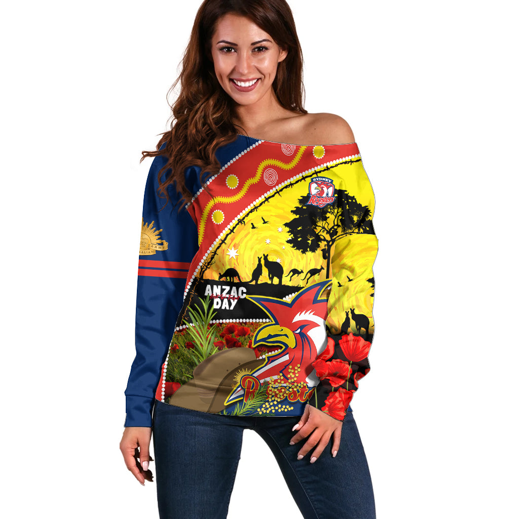 Roosters ANZAC Day Off Shoulder Sweater Rosemary Starring Night Style