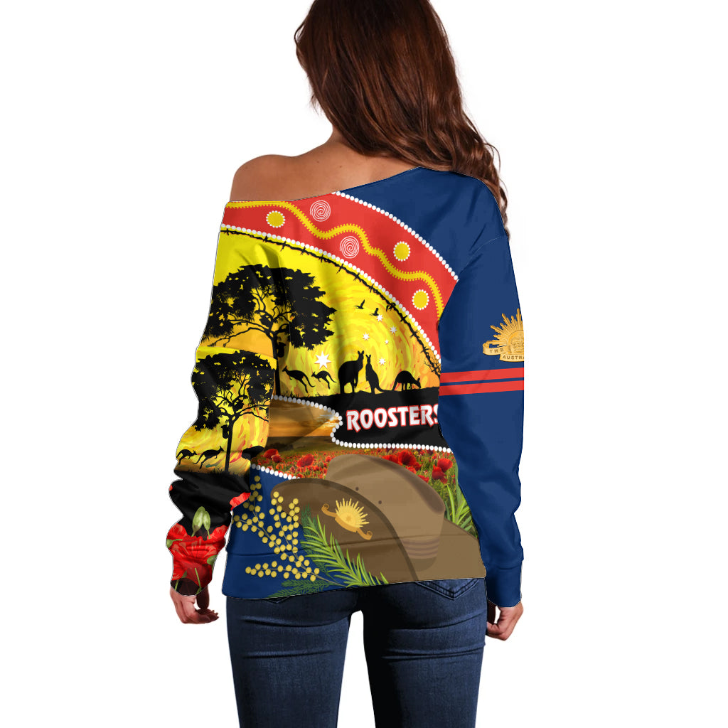 Roosters ANZAC Day Off Shoulder Sweater Rosemary Starring Night Style