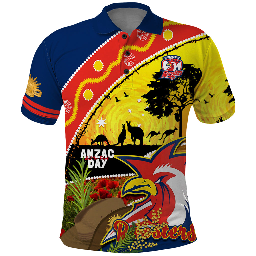 Roosters ANZAC Day Polo Shirt Rosemary Starring Night Style