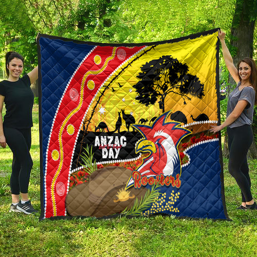Roosters ANZAC Day Quilt Rosemary Starring Night Style
