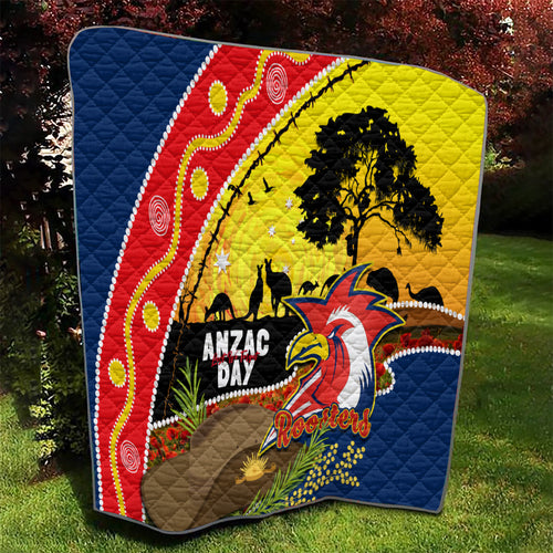 Roosters ANZAC Day Quilt Rosemary Starring Night Style