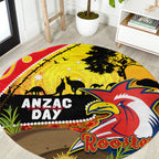 Roosters ANZAC Day Round Carpet Rosemary Starring Night Style