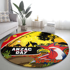 Roosters ANZAC Day Round Carpet Rosemary Starring Night Style