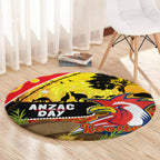 Roosters ANZAC Day Round Carpet Rosemary Starring Night Style