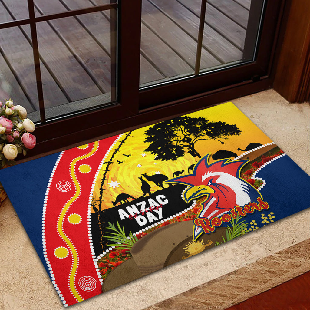 Roosters ANZAC Day Rubber Doormat Rosemary Starring Night Style