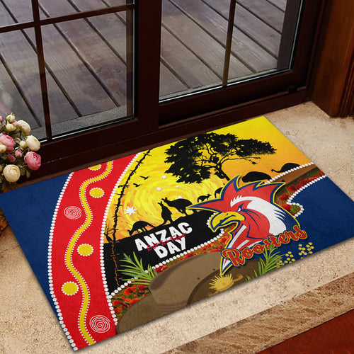 Roosters ANZAC Day Rubber Doormat Rosemary Starring Night Style