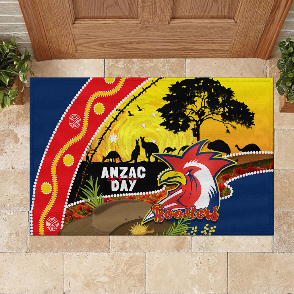 Roosters ANZAC Day Rubber Doormat Rosemary Starring Night Style