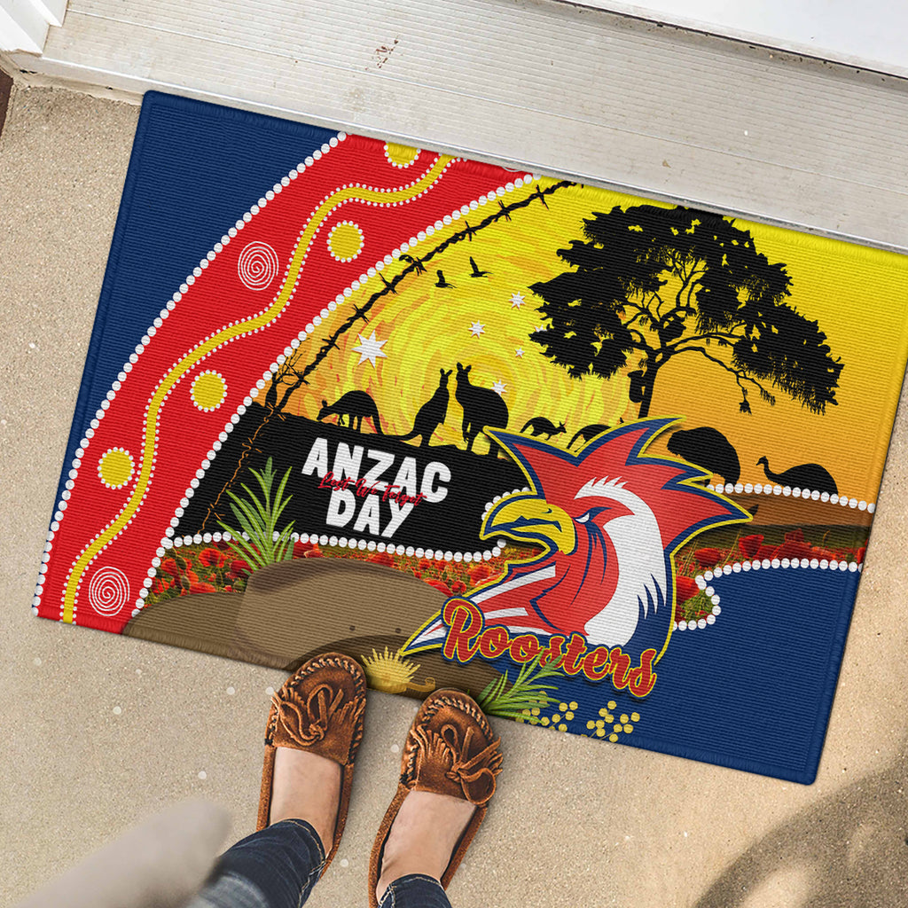 Roosters ANZAC Day Rubber Doormat Rosemary Starring Night Style