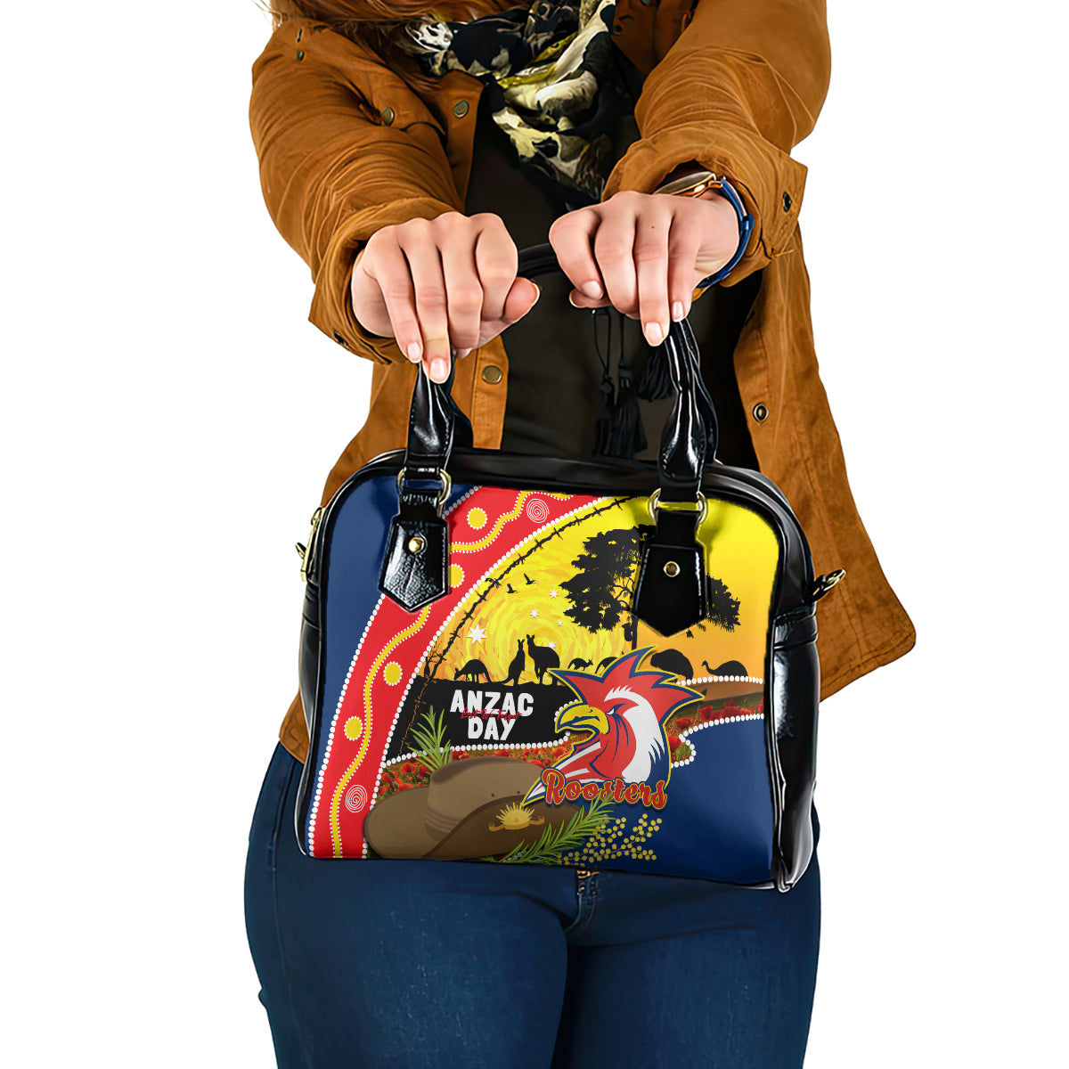 Roosters ANZAC Day Shoulder Handbag Rosemary Starring Night Style