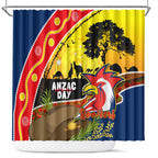 Roosters ANZAC Day Shower Curtain Rosemary Starring Night Style