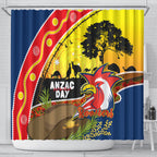 Roosters ANZAC Day Shower Curtain Rosemary Starring Night Style