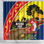 Roosters ANZAC Day Shower Curtain Rosemary Starring Night Style