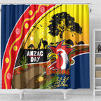 Roosters ANZAC Day Shower Curtain Rosemary Starring Night Style
