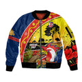 Roosters ANZAC Day Sleeve Zip Bomber Jacket Rosemary Starring Night Style