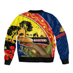 Roosters ANZAC Day Sleeve Zip Bomber Jacket Rosemary Starring Night Style