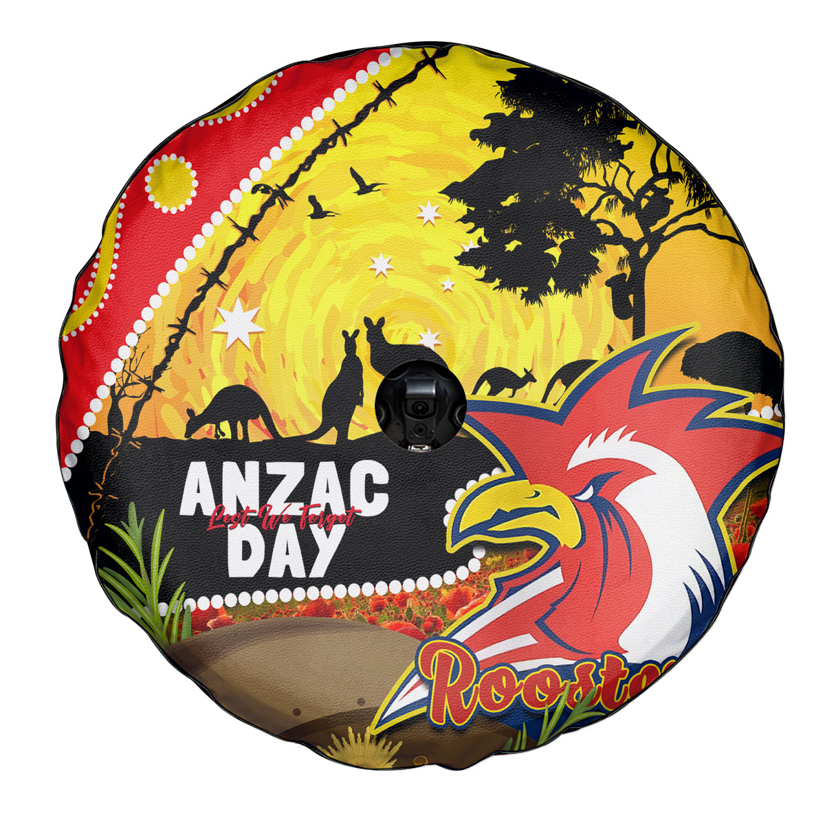 Roosters ANZAC Day Spare Tire Cover Rosemary Starring Night Style