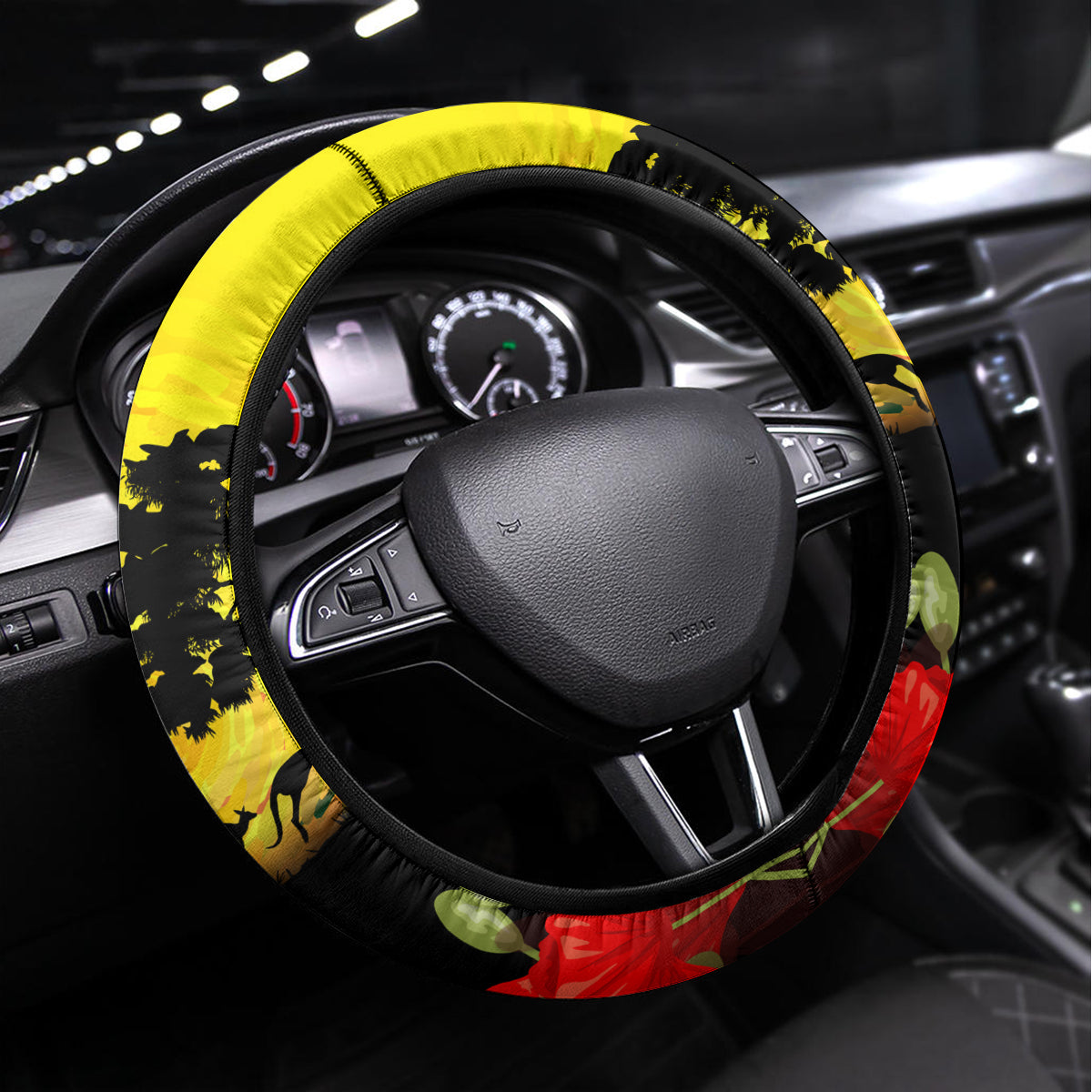 Roosters ANZAC Day Steering Wheel Cover Rosemary Starring Night Style