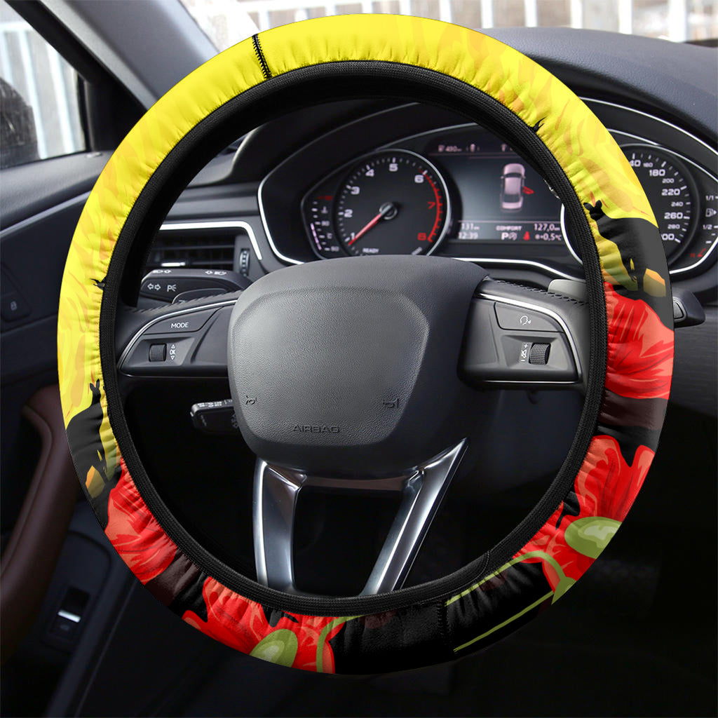 Roosters ANZAC Day Steering Wheel Cover Rosemary Starring Night Style