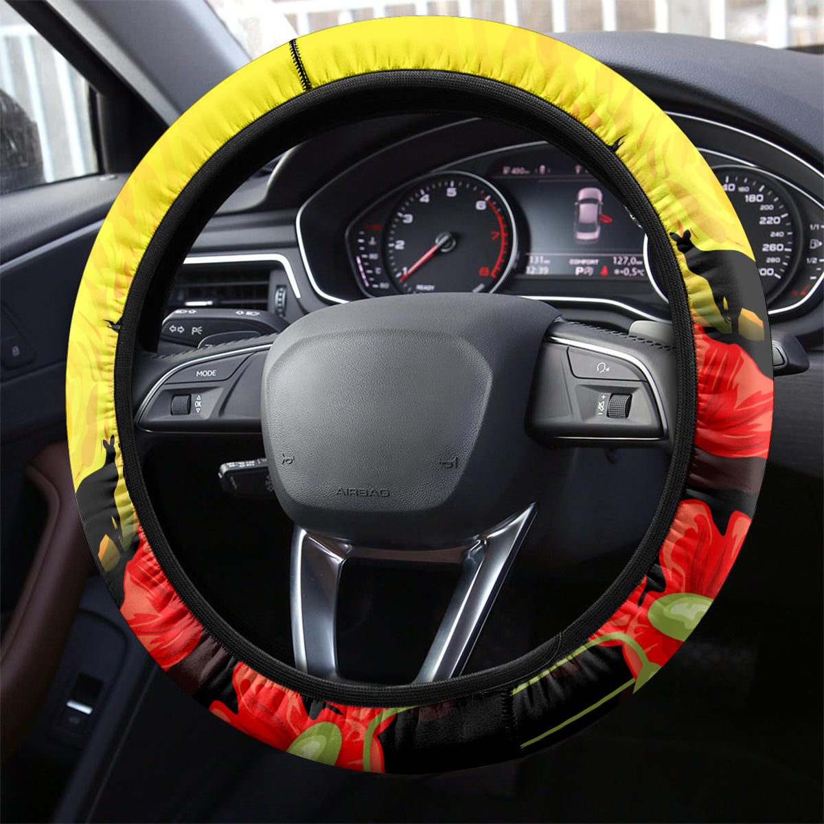 Roosters ANZAC Day Steering Wheel Cover Rosemary Starring Night Style