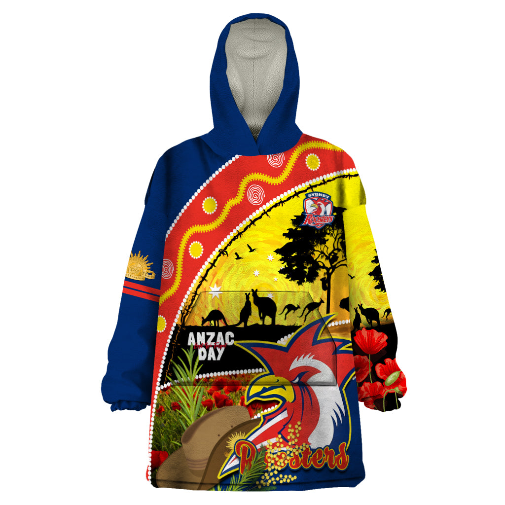 Roosters ANZAC Day Wearable Blanket Hoodie Rosemary Starring Night Style