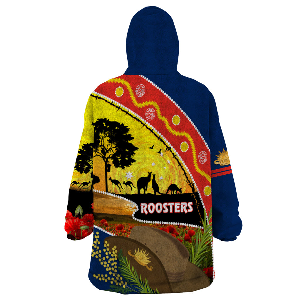 Roosters ANZAC Day Wearable Blanket Hoodie Rosemary Starring Night Style