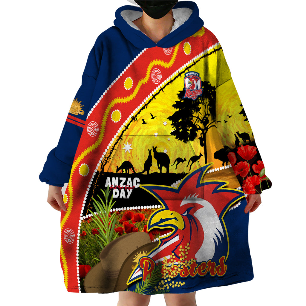 Roosters ANZAC Day Wearable Blanket Hoodie Rosemary Starring Night Style