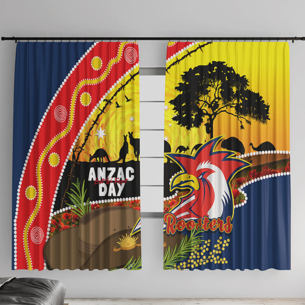 Roosters ANZAC Day Window Curtain Rosemary Starring Night Style