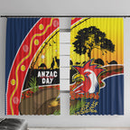 Roosters ANZAC Day Window Curtain Rosemary Starring Night Style