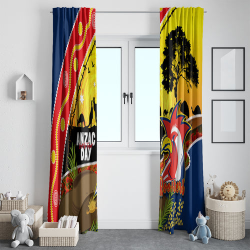 Roosters ANZAC Day Window Curtain Rosemary Starring Night Style