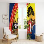 Roosters ANZAC Day Window Curtain Rosemary Starring Night Style