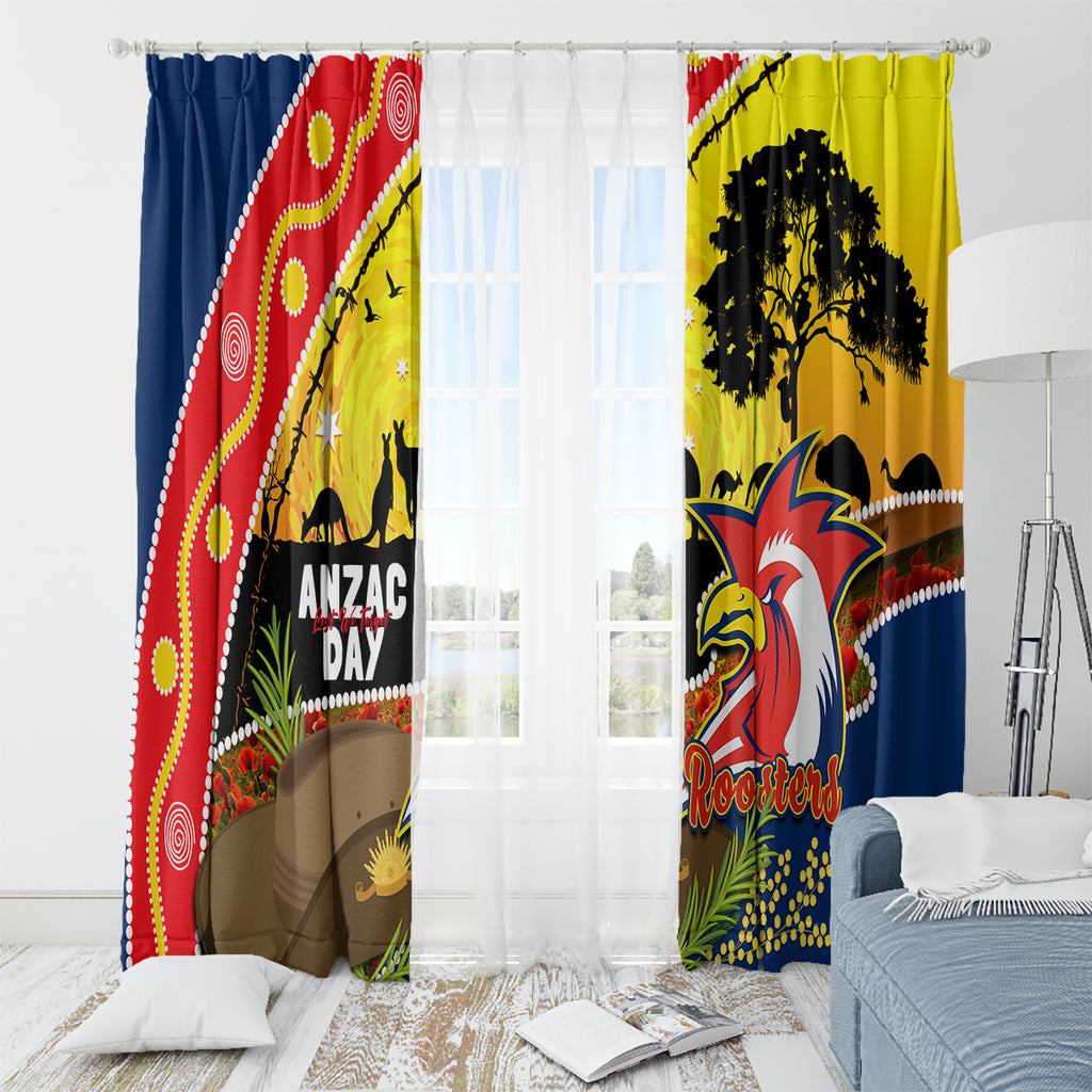 Roosters ANZAC Day Window Curtain Rosemary Starring Night Style