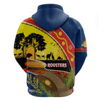 Roosters ANZAC Day Zip Hoodie Rosemary Starring Night Style
