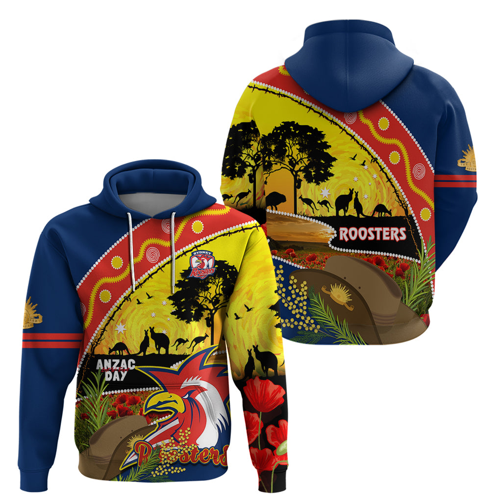 Roosters ANZAC Day Zip Hoodie Rosemary Starring Night Style