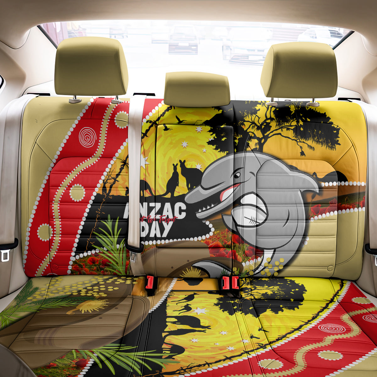 Dolphins ANZAC Day Back Car Seat Cover Rosemary Starring Night Style