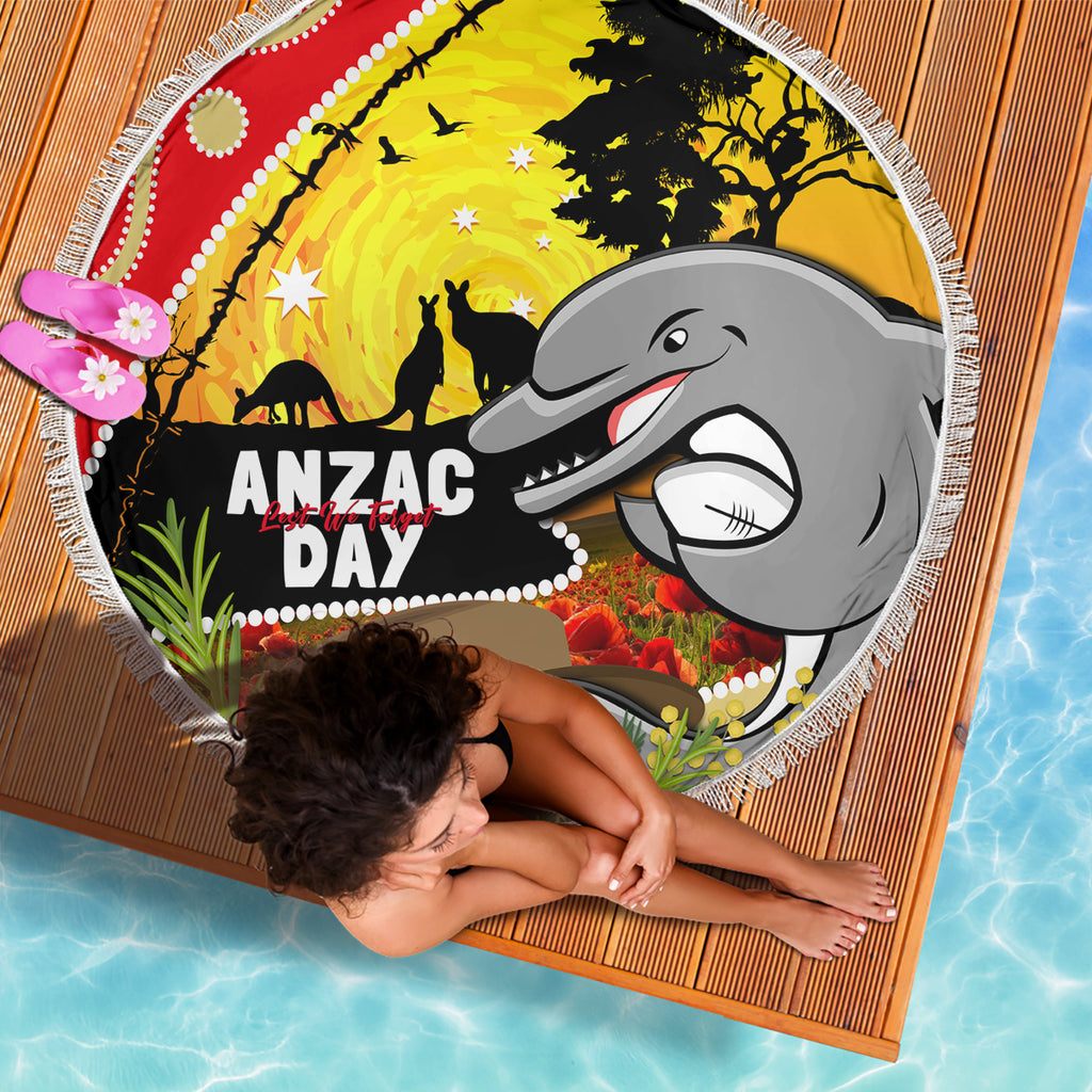 Dolphins ANZAC Day Beach Blanket Rosemary Starring Night Style