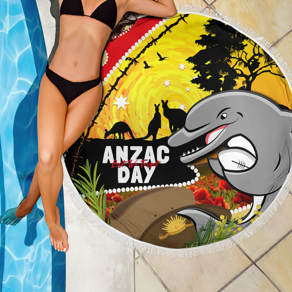Dolphins ANZAC Day Beach Blanket Rosemary Starring Night Style