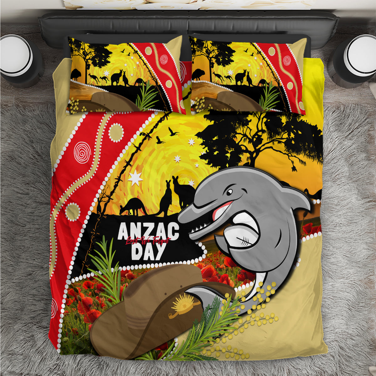 Dolphins ANZAC Day Bedding Set Rosemary Starring Night Style
