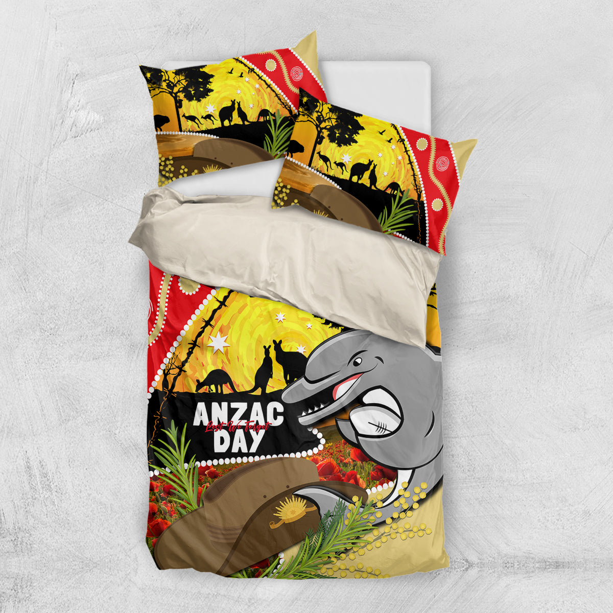 Dolphins ANZAC Day Bedding Set Rosemary Starring Night Style