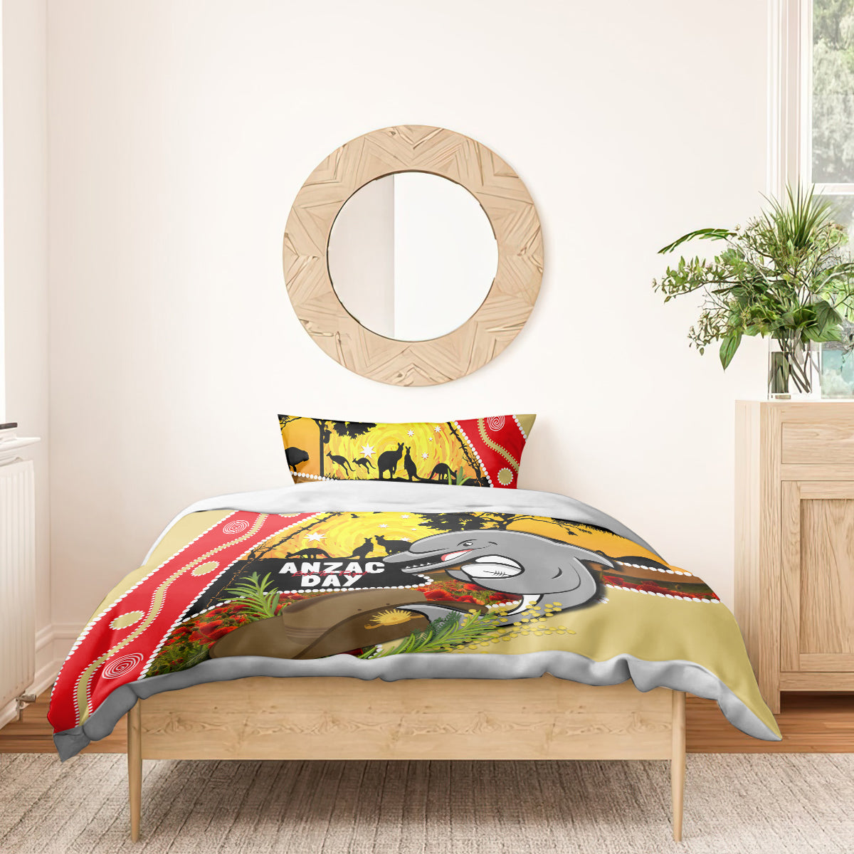 Dolphins ANZAC Day Bedding Set Rosemary Starring Night Style